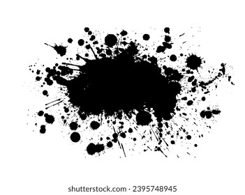 Abstract black blot object. hand drawing. Not AI, Vector illustration