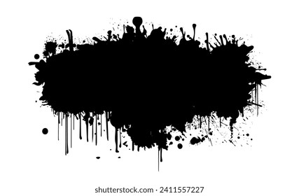 Abstraktes schwarzes Blot-Objekt. Handzeichnung. Nicht AI, Vektorgrafik