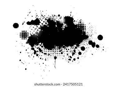 Abstract black blot object. hand drawing. Not AI. Vector illustration