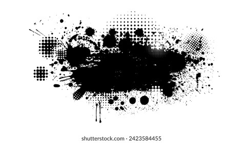 Abstract black blot object. hand drawing. Not AI. Vector illustration