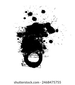 Abstraktes Schwarzfleck-Objekt. Handzeichnung. Nicht KI, Vektorillustration