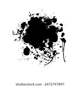 Abstract black blot object. hand drawing. Not AI. Vector illustration.