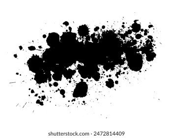 Abstraktes Schwarzfleck-Objekt. Handzeichnung. Nicht KI. Vektorillustration.