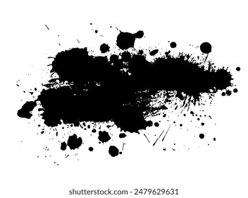 Abstractas objeto de mancha negra. dibujo a mano. No la IA. Ilustración vectorial.