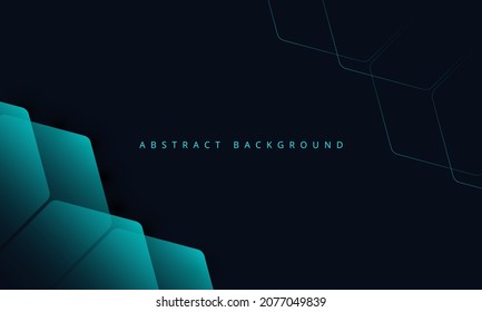 Abstract black and blue background with overlay shape and texture minimal white space background concept.