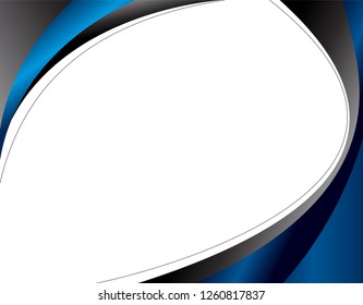 Abstract black and blue background with wave - brochure design or flyer