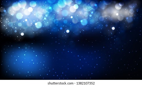 Abstract Black and Blue Blurred Bokeh Background Illustration