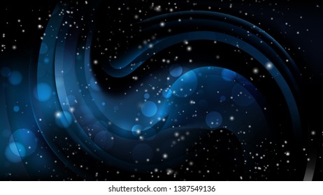 Abstract Black and Blue Blurry Lights Background Image