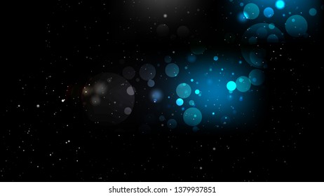 Abstract Black and Blue Bokeh Background Vector Graphic