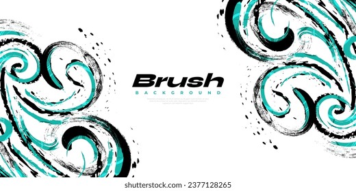 Abstract Black and Blue Brush Background. Sport Background. Brush Stroke Illustration for Banner or Poster. Scratch and Texture Elements For Design