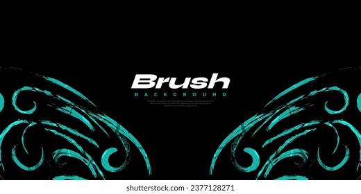 Abstract Black and Blue Brush Background. Sport Background. Brush Stroke Illustration for Banner or Poster. Scratch and Texture Elements For Design