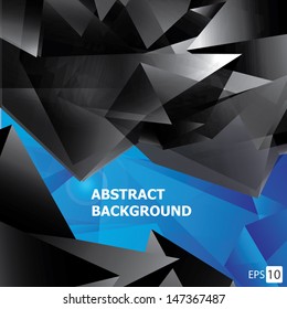 Abstract black and blue crystal background for design - vector illustration