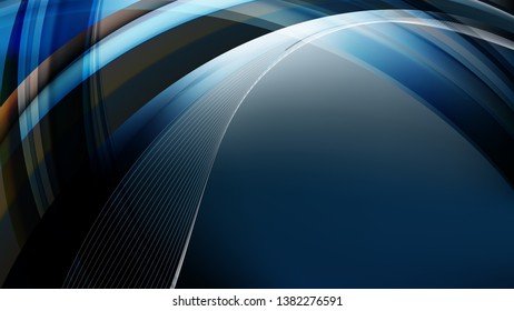 Abstract Black and Blue Curve Background