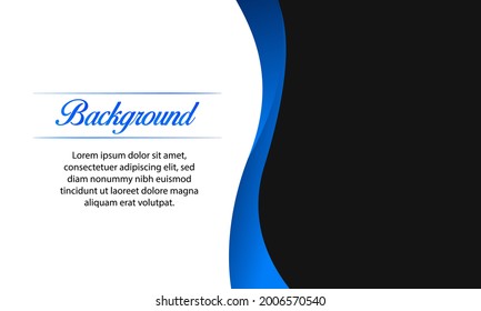 Abstract Black Blue Curved Presentation Background