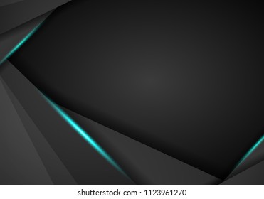 abstract black with blue frame template layout design tech concept background