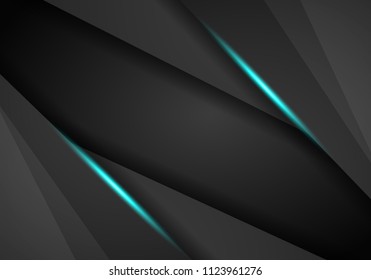 abstract black with blue frame template layout design tech concept background