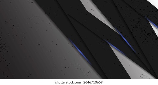 Capas geométricas Abstractas negras y azules sobre fondo degradado