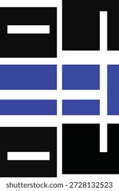 Abstract black and blue geometric pattern design 