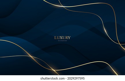 Abstract Black Blue Line Arts Background Luxury White Gold Modern