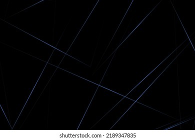 Abstraktes Schwarz mit blauen Linien, dreieckiger Hintergrund, modernes Design. Vektorgrafik EPS10.