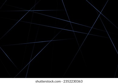 Abstraktes Schwarz mit blauen Linien, dreieckiger Hintergrund, modernes Design. Vektorgrafik EPS10.
