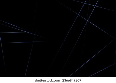 Abstraktes Schwarz mit blauen Linien, dreieckiger Hintergrund, modernes Design. Vektorgrafik EPS10.