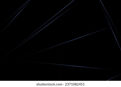 Abstraktes Schwarz mit blauen Linien, dreieckiger Hintergrund, modernes Design. Vektorgrafik EPS10.
