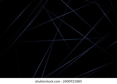 Abstraktes Schwarz mit blauen Linien, dreieckiger Hintergrund, modernes Design. Vektorgrafik EPS10.