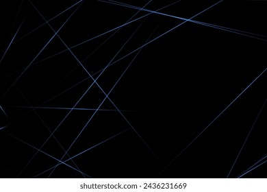 Negro abstracto con líneas azules, triángulos de fondo diseño moderno. Ilustración vectorial EPS 10.