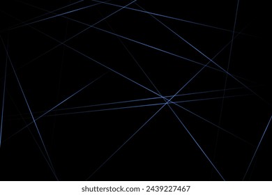 Negro abstracto con líneas azules, triángulos de fondo diseño moderno. Ilustración vectorial EPS 10.