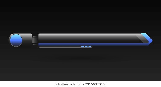 Abstract black and blue lower third gui title banner for video screen broadcast
