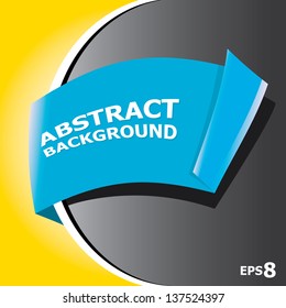 Abstract black and blue modern circle background with origami paper ribbon. Vector modern Speech bubble. Vector abstract background for website or cover design.