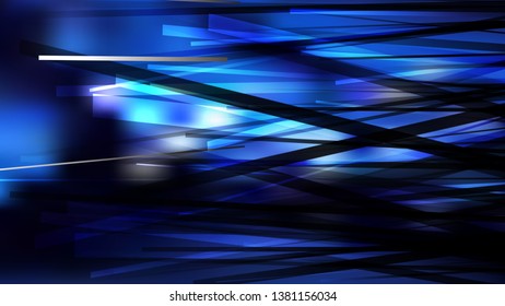 Abstract Black and Blue Overlapping Lines Stripes Background