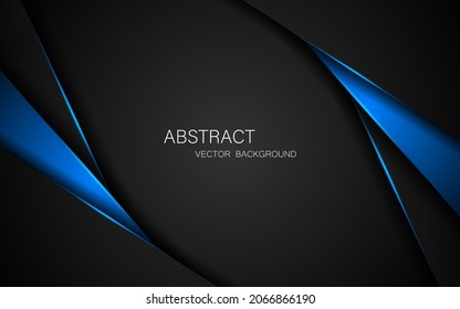 Abstract black and blue polygon on black background with free space for design. modern technology innovation concept background
