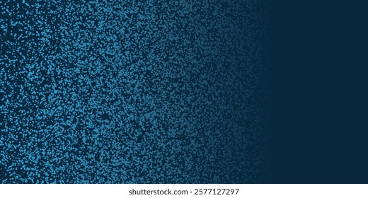 Abstract Black and Blue Spotted Pattern - Random Placed Spots, Circles of Various Sizes, Grungy Retro Style Texture, Vector Design on Dark Lit Gradient Background