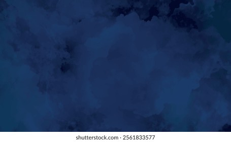 Abstract black blue watercolor texture, dark blue background,	