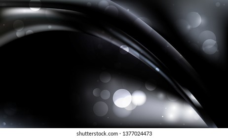 Abstract Black Bokeh Lights Background Design