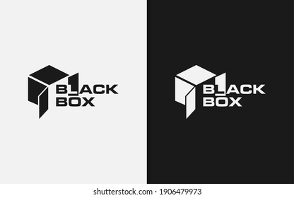 Abstract Black Box Logo Design. Usable For Business, Community, Foundation, Tech, Services Company. Vector Logo Design Illustration.	