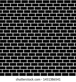 Abstract black brick vector background. Texture vector black brick wall. Black brick vector wall.  Vector illustration background - texture pattern for continuous replicate.