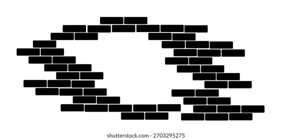 Abstrato Projeto de buraco de parede de tijolo preto. 