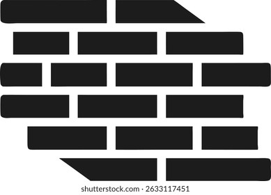 Projeto de ilustração de parede de tijolo preto abstrato com transparência e aparência estilizada