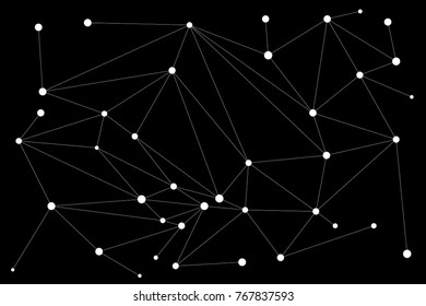 Abstract black bright technology vector background. Low poly, Molecule And Communication Background. Connection structure. Vector science background. Polygonal