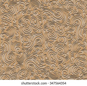 Abstract black and brown seamless pattern, vector image.