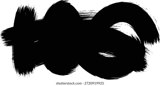 Abstrakte schwarze Pinselstrichkunst einzeln auf weißem Hintergrund, Vektor