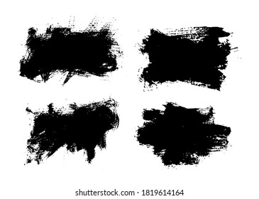 Abstract black brush stroke banners.