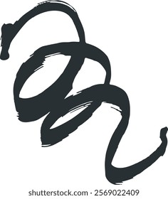 Abstract Black Brush Stroke Graphic Element