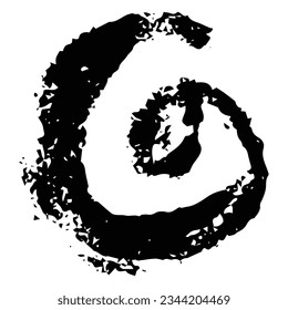 Abstract black brush stroke ,gruge brushstroke freehand ink decor.Black and white engraved ink art. Isolated ink brush stripe illustration element