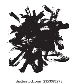 Resumen del fondo de la ilustración del trazo de pincel negro de la mano