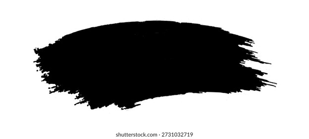 Traçado de pincel preto abstrato isolado no plano de fundo branco 