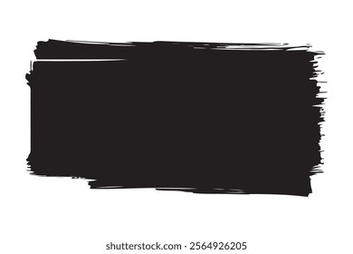 Abstract Black Brush Stroke on White Background